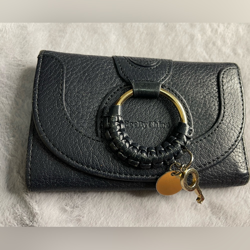 See by Chloe trifold compact wallet dark blue
